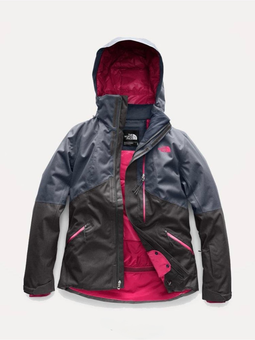 The North Face Women's Gray & Pink Two-Tone Ski Jacket